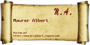 Maurer Albert névjegykártya